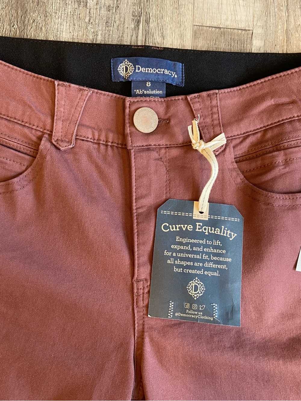 NWT Democracy AbSolution Ankle Skimmer Pants Trousers Mauve Rose Women's Size 8 - Picture 3 of 7